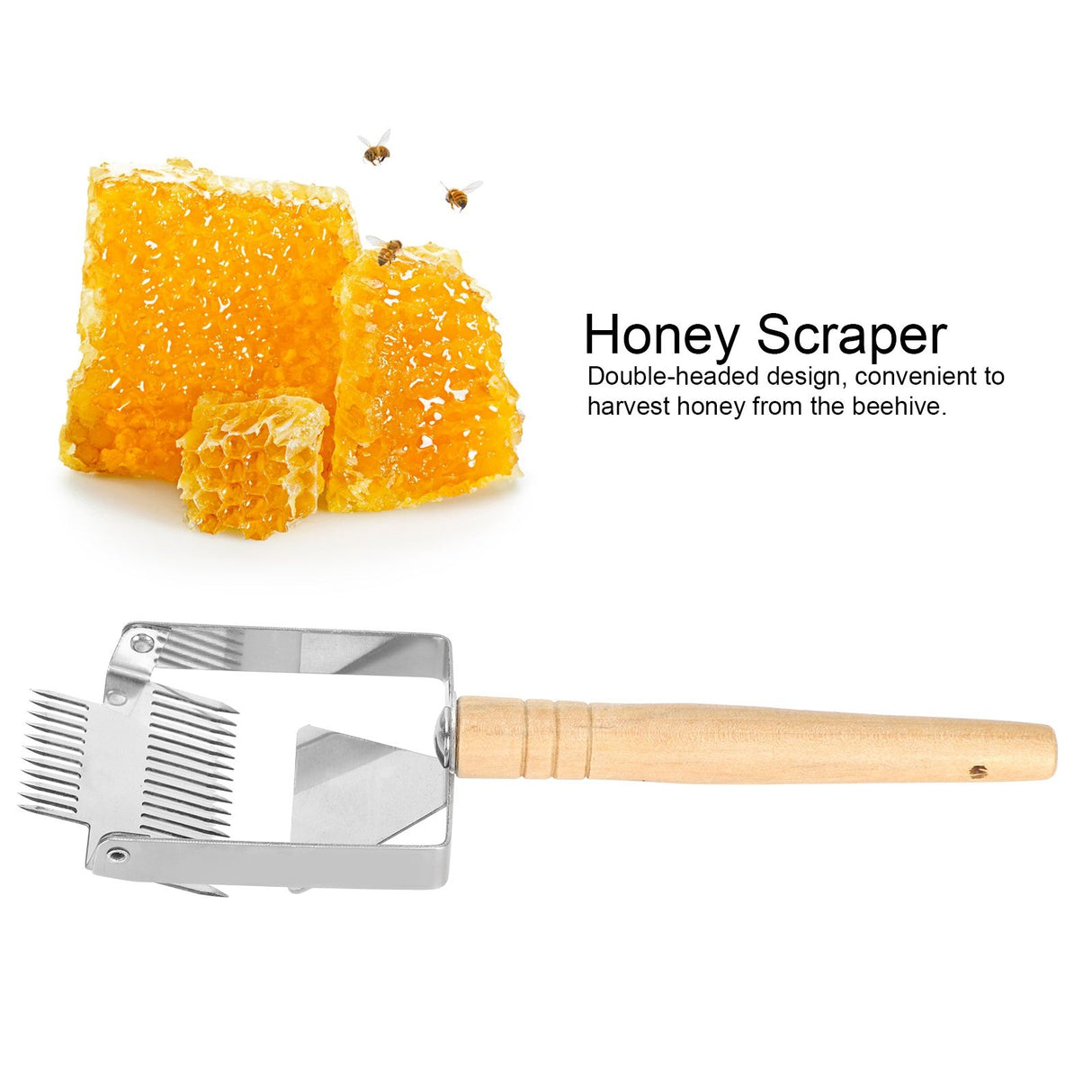 Beehive Honey Scraper Double Head Uncapping Fork Shovel Tool Beekeeping Equipment