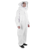 OnePiece Beekeeping Suit Protective Clothes with Dual Zippers Beekeeping Supplies White - Close-Up Angle
