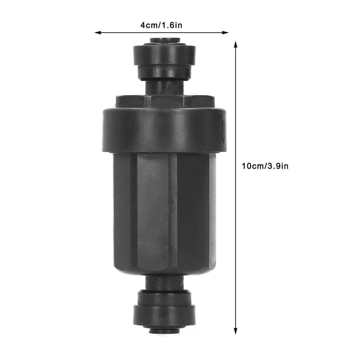 1/4in Irrigation Filter with Stainless Steel Strainer Quick Connect Filtration System Black