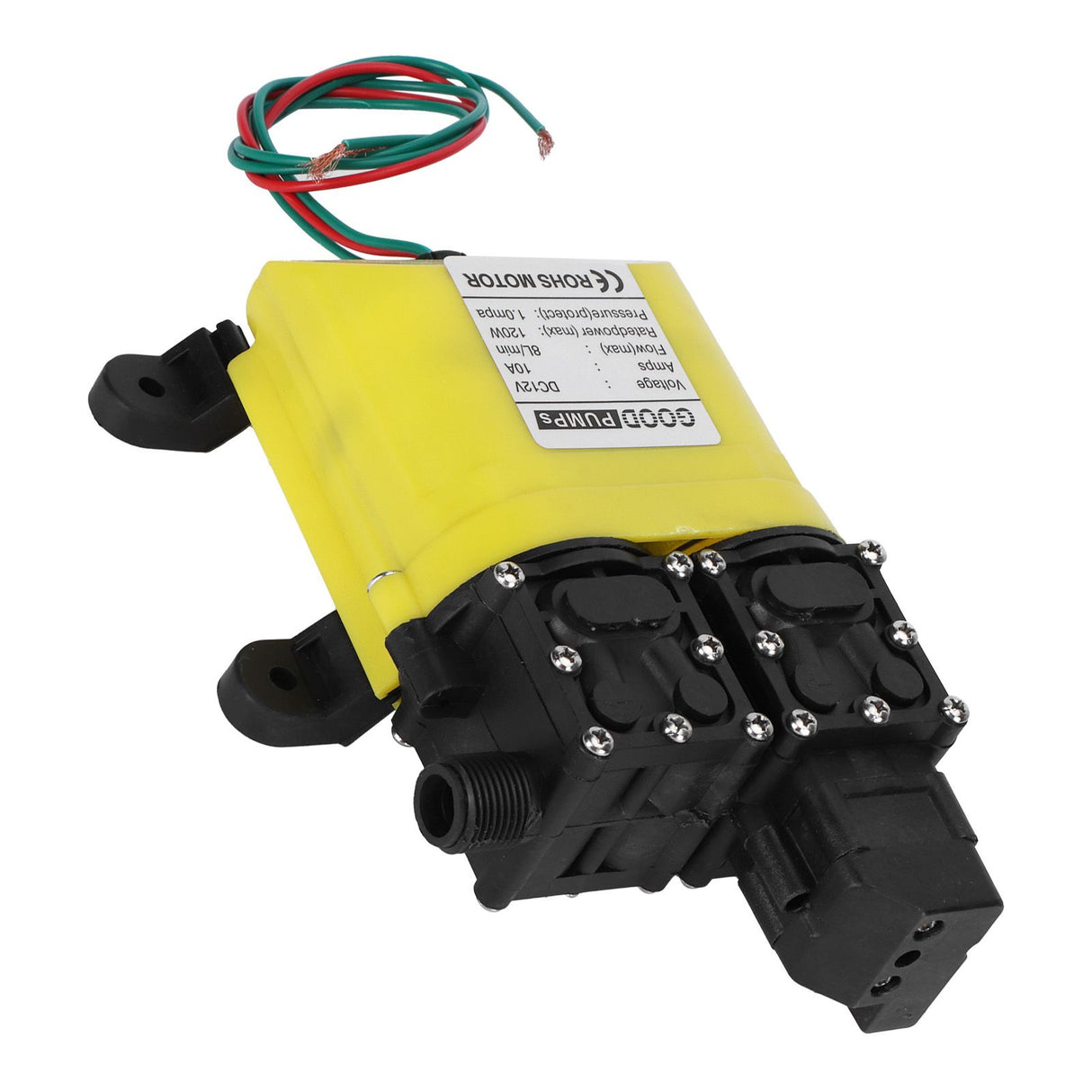12V 120W 8L Diaphragm High Pressure Pump with Copper Connector Automatic Water Injection Pump