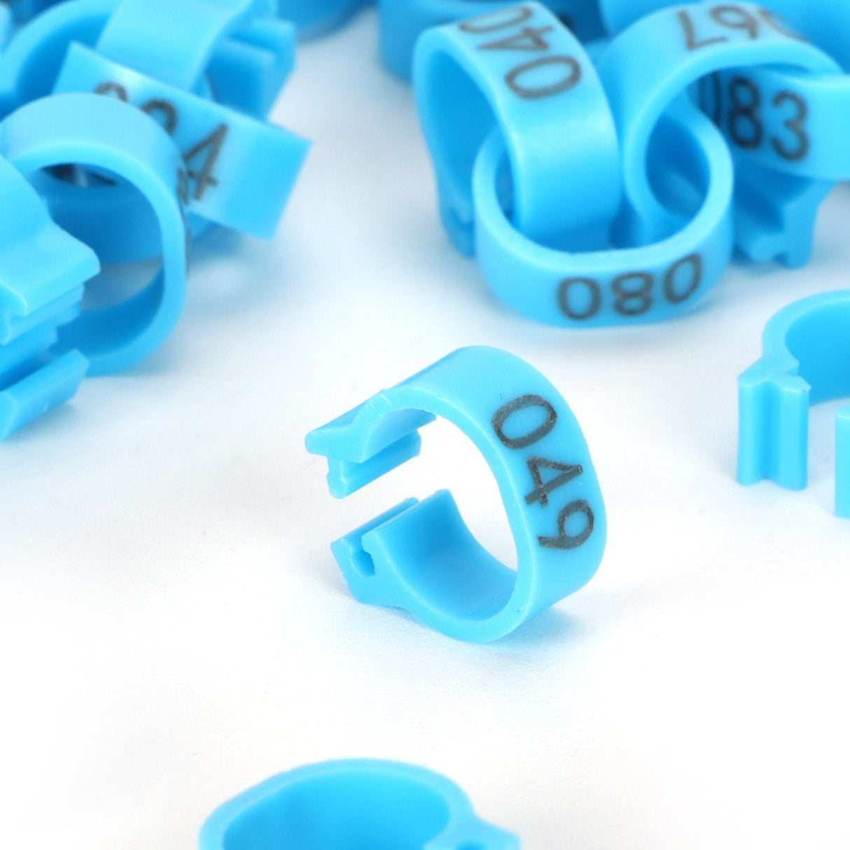 001‑100 Numbered Bird Leg Bands 8mm Poultry Identify Rings Accessory for Birds PigeonsBlue