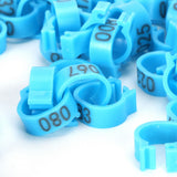 001‑100 Numbered Bird Leg Bands 8mm Poultry Identify Rings Accessory for Birds PigeonsBlue