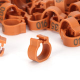 001‑100 Numbered Bird Leg Bands 8mm Poultry Identify Rings Accessory for Birds PigeonsCoffee