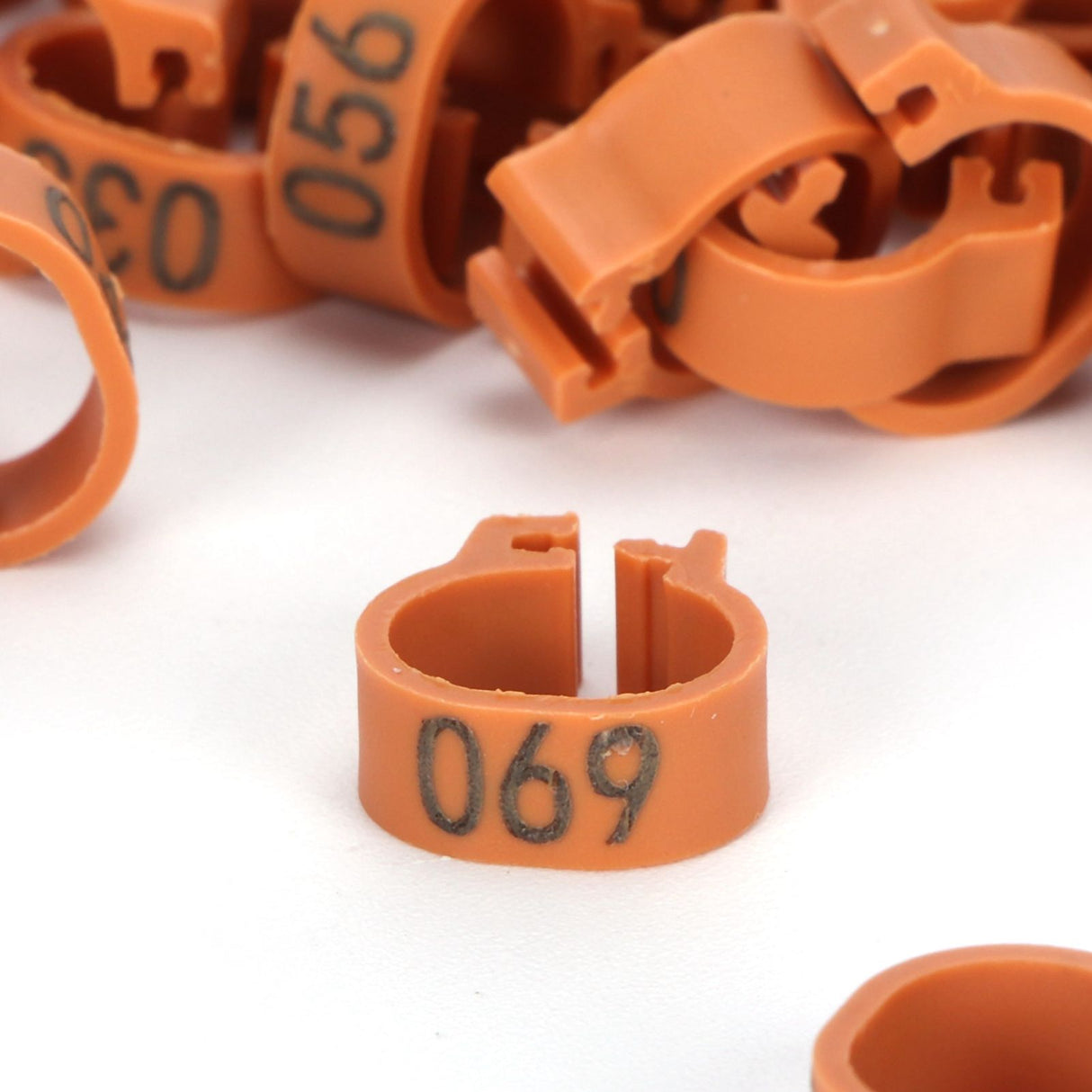 001‑100 Numbered Bird Leg Bands 8mm Poultry Identify Rings Accessory for Birds PigeonsCoffee