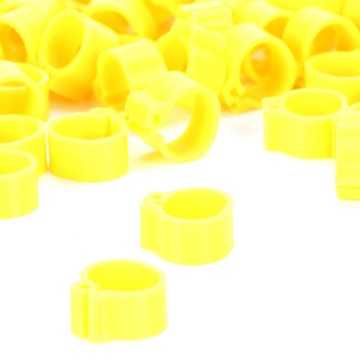 200Pcs 10mm Pigeons No Word Leg Ring Poultry Foot Clip Identification Ring Birds SuppliesYellow