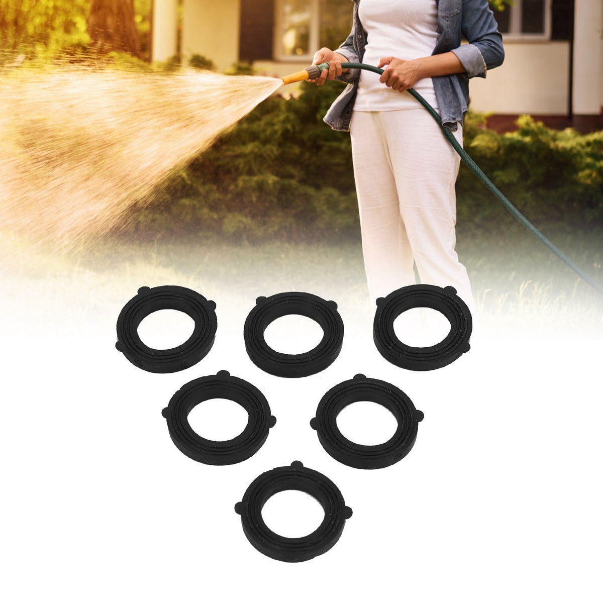 100Pcs G3/4 Rubber Washer Waterproof Garden Hose Faucet Sealing Gasket Accessories