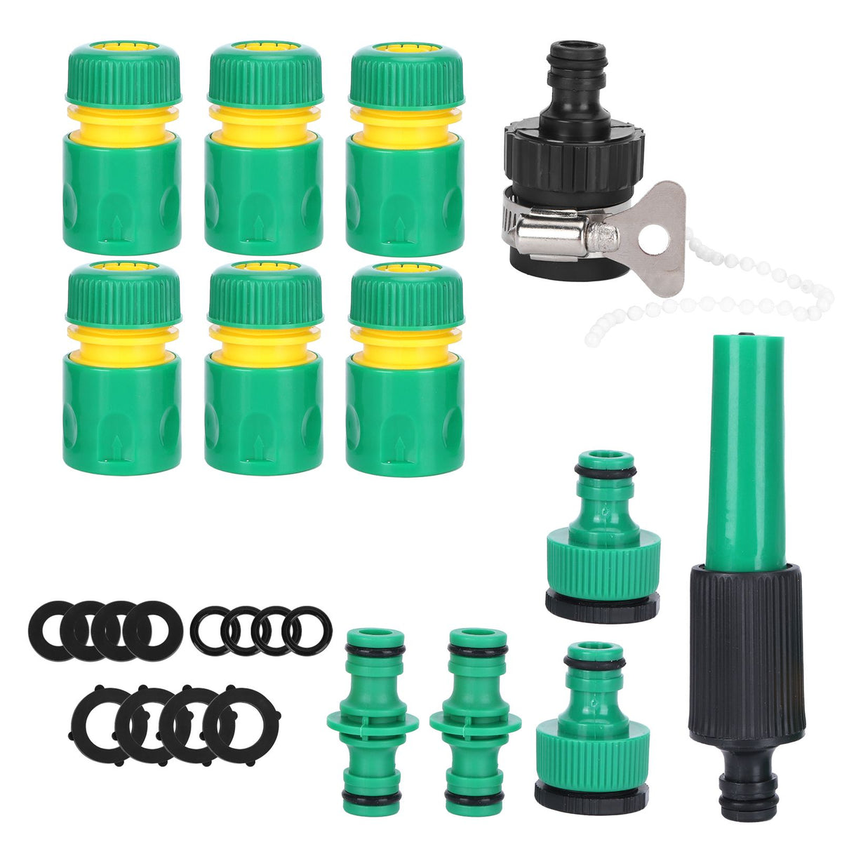 24Pcs/Set Hose Connector Fitting Set Garden Irrigation Car Washing G1/2 Water Sprayer Kit