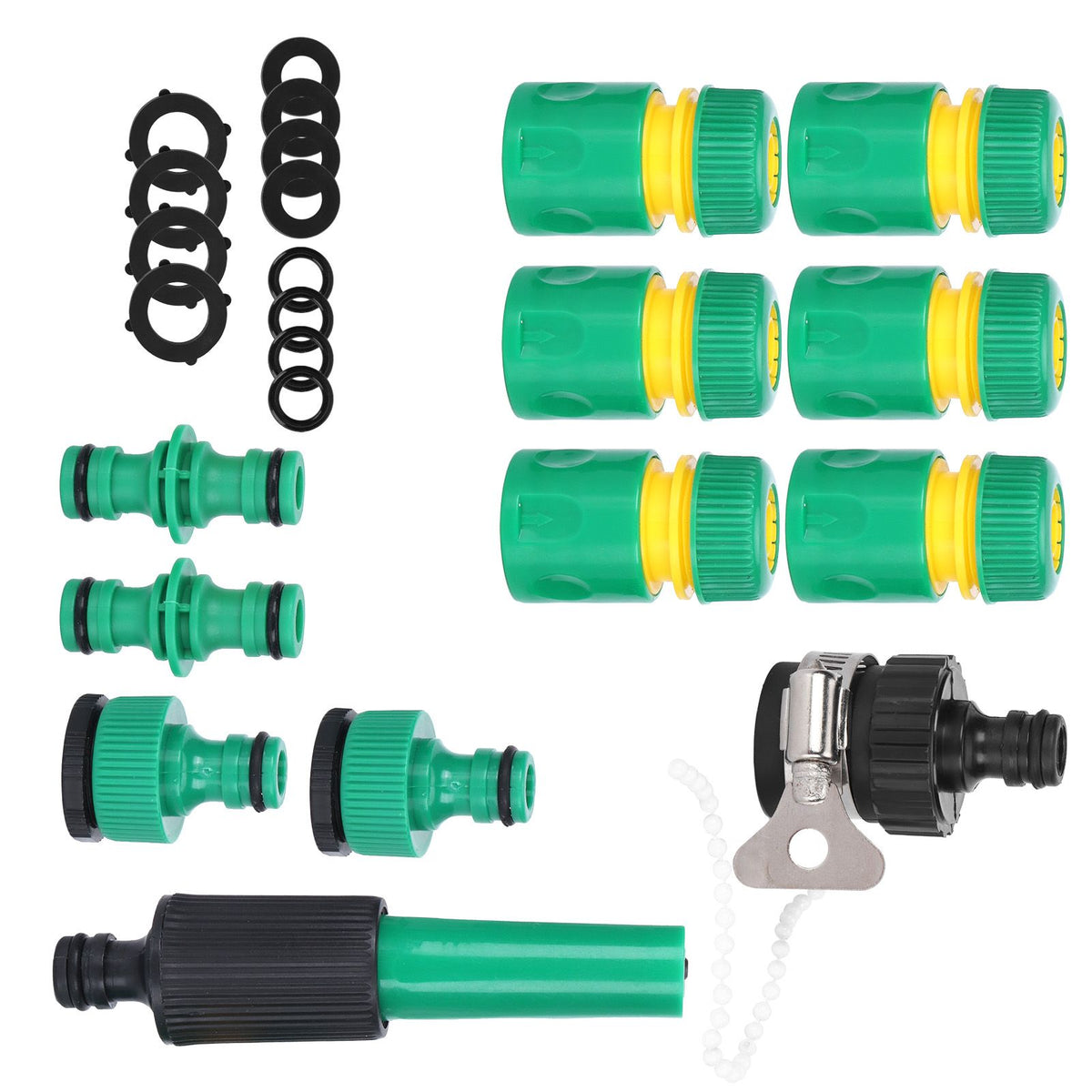 24Pcs/Set Hose Connector Fitting Set Garden Irrigation Car Washing G1/2 Water Sprayer Kit