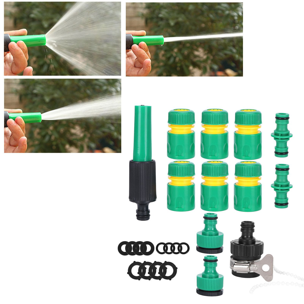 24Pcs/Set Hose Connector Fitting Set Garden Irrigation Car Washing G1/2 Water Sprayer Kit