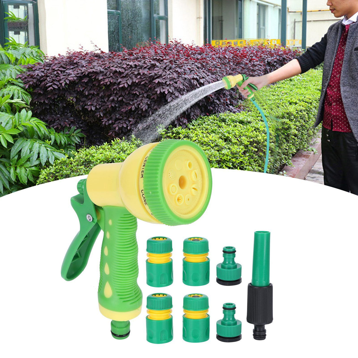 Garden Water Sprayer Set with 8 Spraying Modes High Pressure Sprinkler for Watering Car Washing