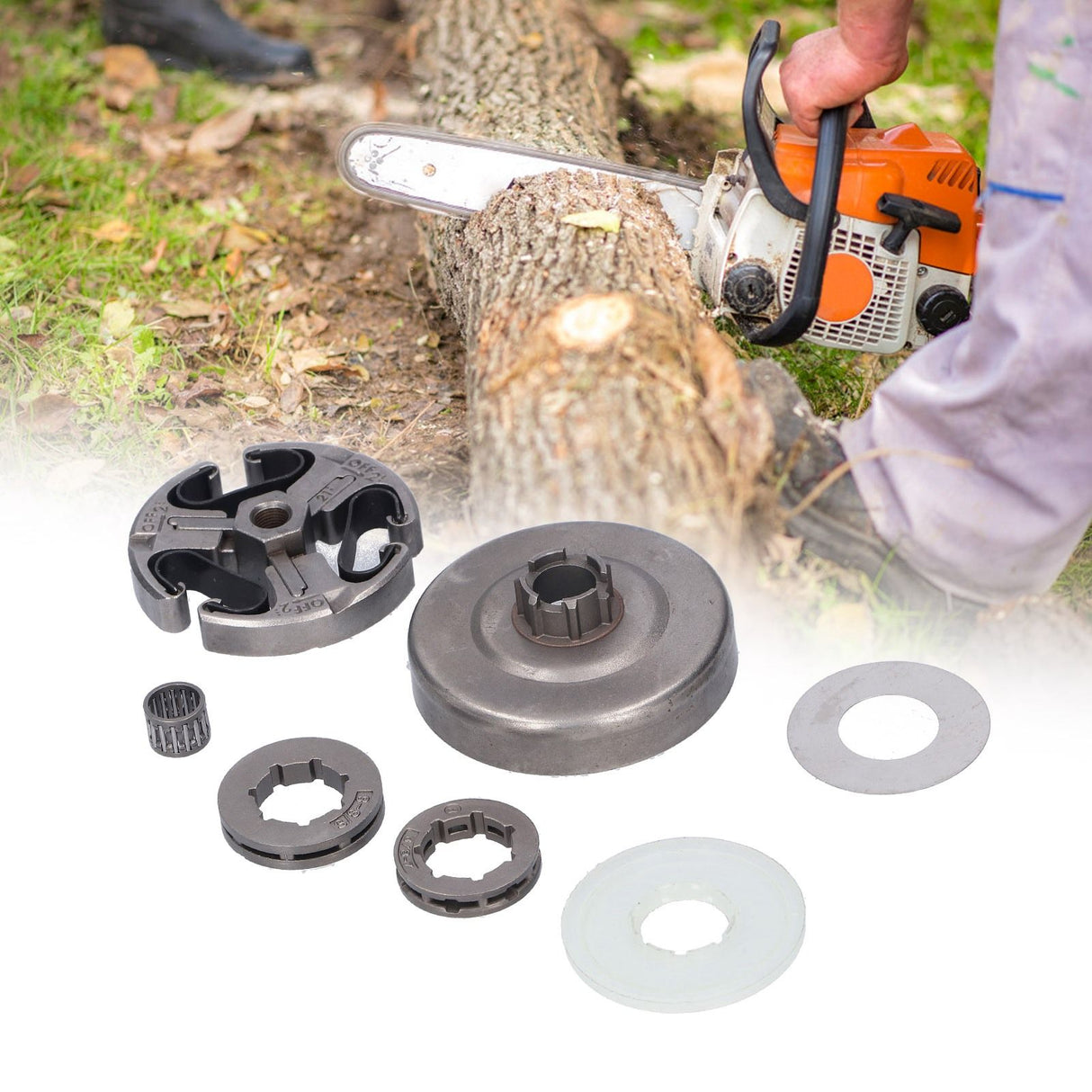 3/8 Clutch Drum Bearing Kit Fit for Husqvarna 61 66 162 266 268 272 XP Chain Saw