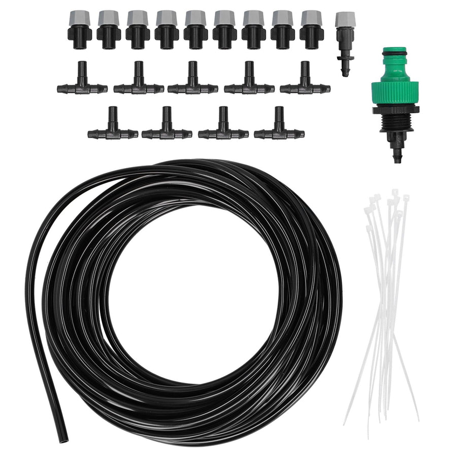 Automatic Garden Water Misting Cooling System Sprinkler Nozzle Hose Micro Irrigation Set