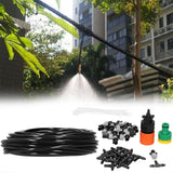 15m Water Misting Cooling System Garden Irrigation Sprinkler Nozzle Set Micro Irrigation