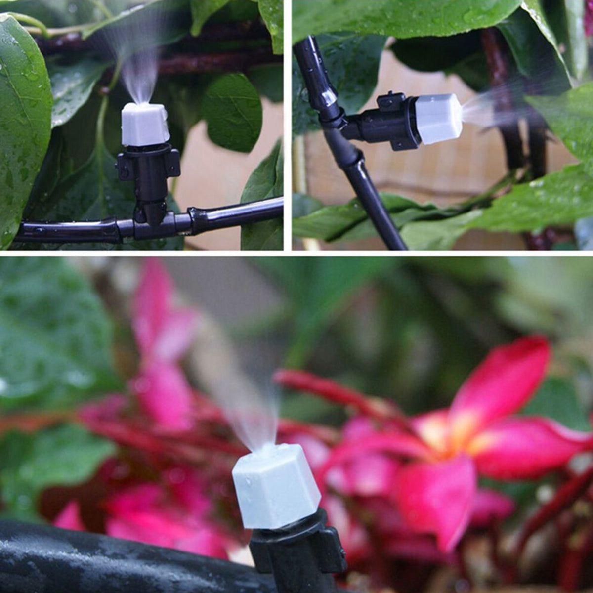 15m Water Misting Cooling System Garden Irrigation Sprinkler Nozzle Set Micro Irrigation