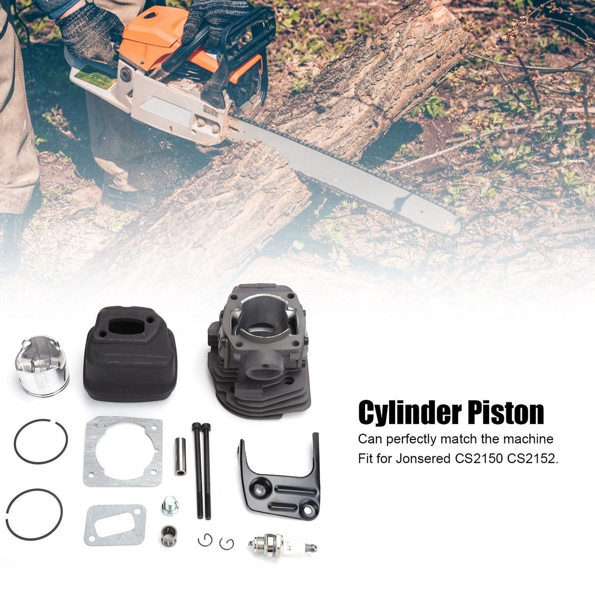 45MM Cylinder Piston Muffler Kit Gardening Tool Accessories Fit for Jonsered CS2150 CS2152