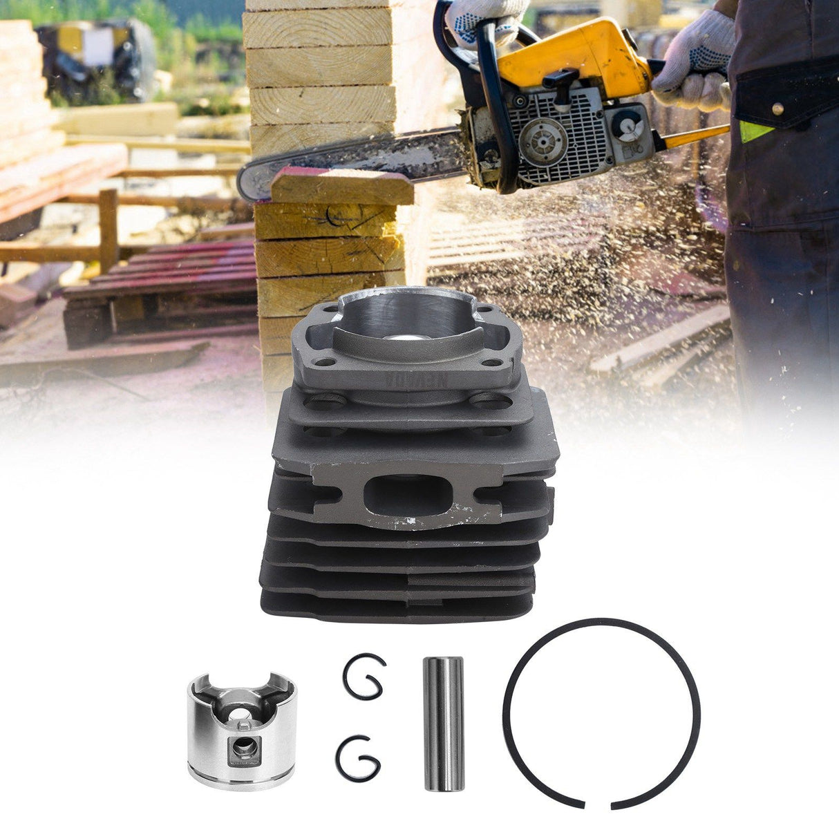 46mm Cylinder Piston Kit Replacement Chainsaw Accessory Fit for Husqvarna 50 5555