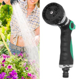 Garden Hose Spray Nozzle AntiSlip 8 Adjustable Patterns Water Sprayer Quick Connector Set(G3/4 )
