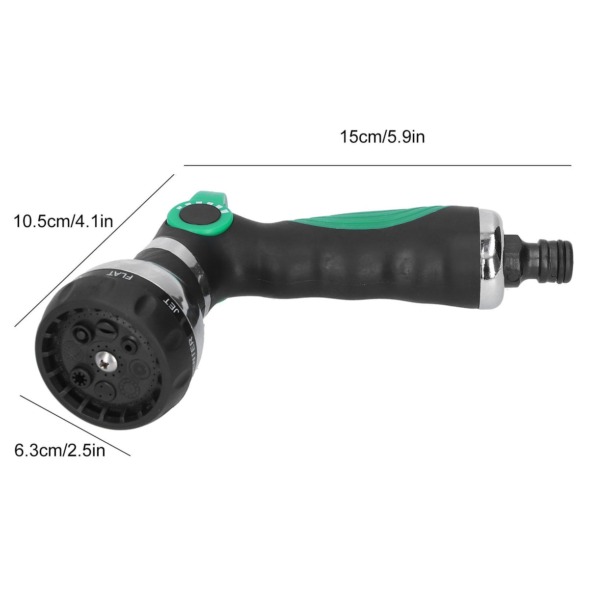 Garden Hose Spray Nozzle AntiSlip 8 Adjustable Patterns Water Sprayer Quick Connector Set(G3/4 )