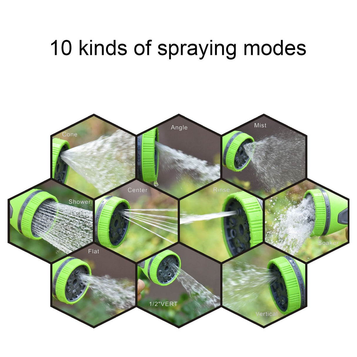 Garden Water Sprayer Set High Pressure Hose Nozzle with 10 Effects for Irrigation Car Washing