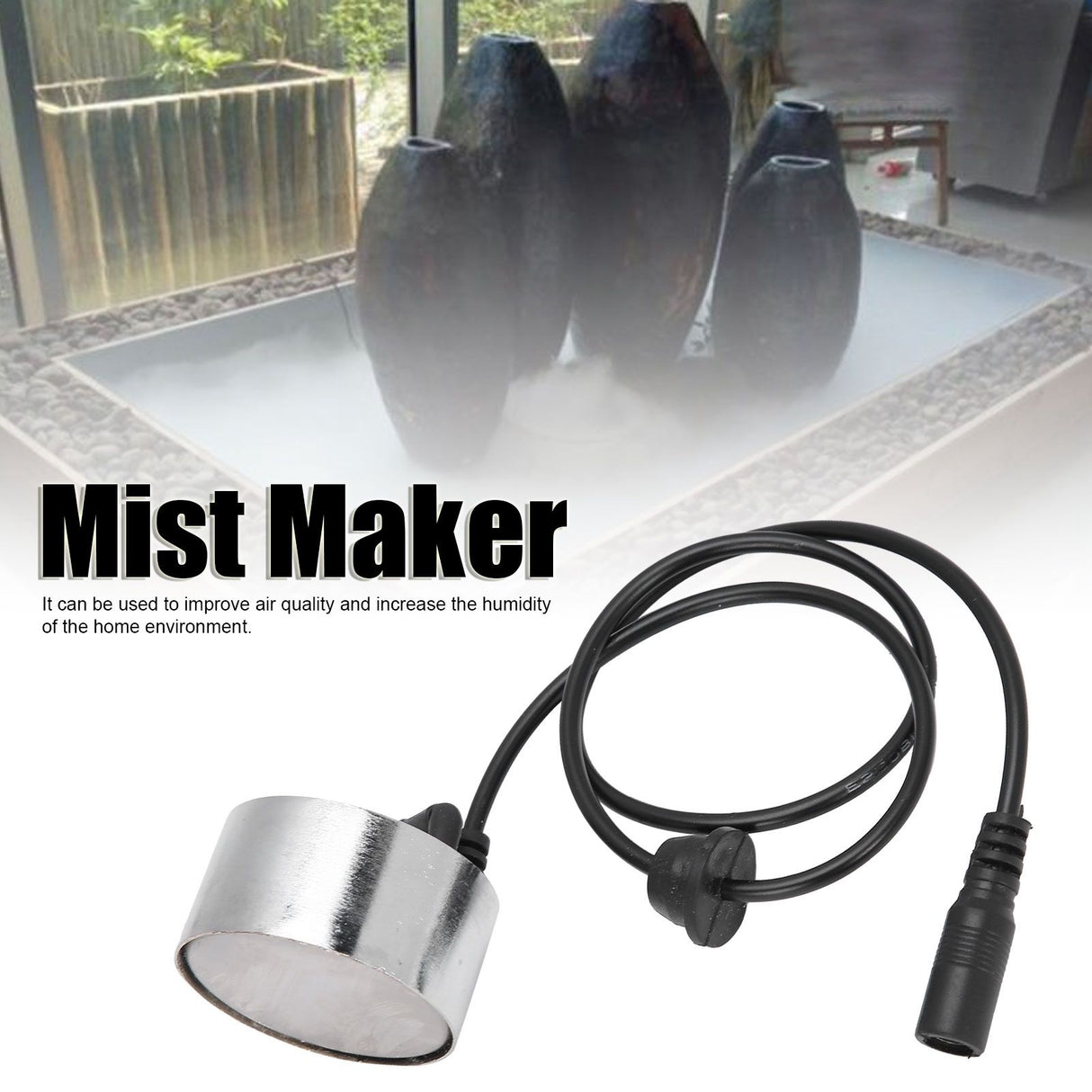 60cm Mini Mist Maker without Light for Water Fountain Pond Fish Tank Creating Ambience 24V
