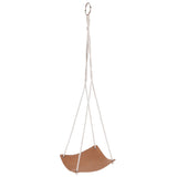Plant Hanger PU Leather Square Base Cotton Rope Flower Pot Succulent Hanging Holder Garden DecorBrown 20cm