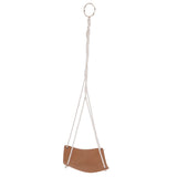 Plant Hanger PU Leather Square Base Cotton Rope Flower Pot Succulent Hanging Holder Garden DecorBrown 20cm