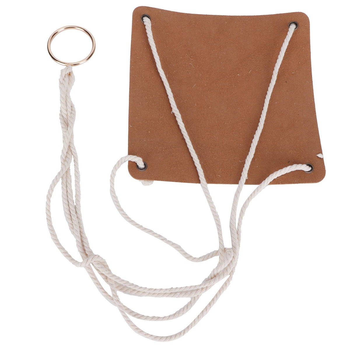 Plant Hanger PU Leather Square Base Cotton Rope Flower Pot Succulent Hanging Holder Garden DecorBrown 20cm