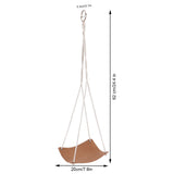 Plant Hanger PU Leather Square Base Cotton Rope Flower Pot Succulent Hanging Holder Garden DecorBrown 20cm