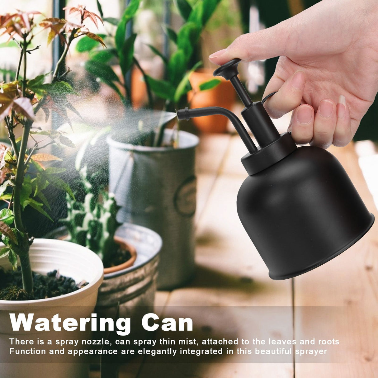 Mini Watering Can Handheld Pressure Plant Mist Spray Bottle for Garden Home Office 300ml