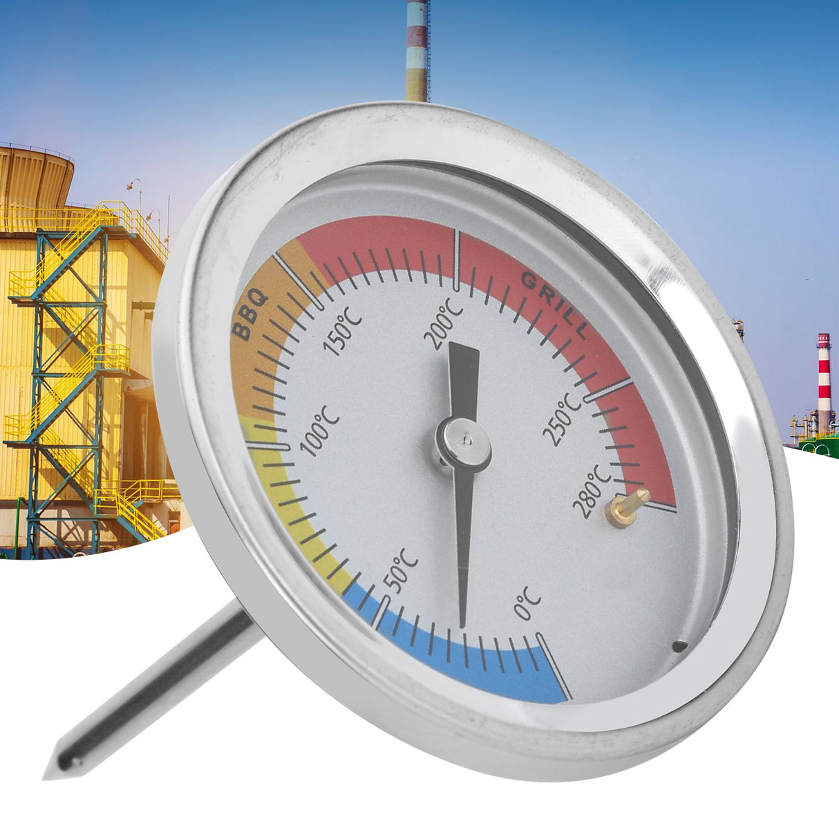 0-280℃ Stainless Steel Grill Thermometer Oven Pointer Temperature Meter Kitchen Supplies