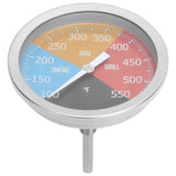 100‑550℉ Metal Oven Temperature Gauge Pointer Type for Smoke BBQ Grill Household Cooking - 45-Degree Angle