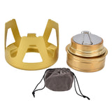Camping Stove Windproof Vaporizable Portable Liquid Spirit Stove with Stand for Outdoor CampingYellow