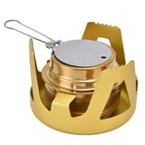 Camping Stove Windproof Vaporizable Portable Liquid Spirit Stove with Stand for Outdoor CampingYellow