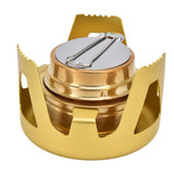 Camping Stove Windproof Vaporizable Portable Liquid Spirit Stove with Stand for Outdoor CampingYellow - Side View