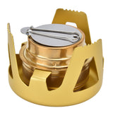 Camping Stove Windproof Vaporizable Portable Liquid Spirit Stove with Stand for Outdoor CampingYellow - Top-Down View