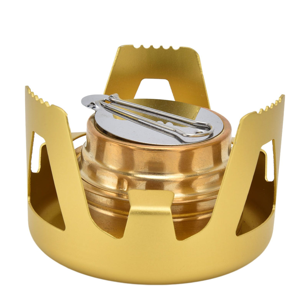 Camping Stove Windproof Vaporizable Portable Liquid Spirit Stove with Stand for Outdoor CampingYellow