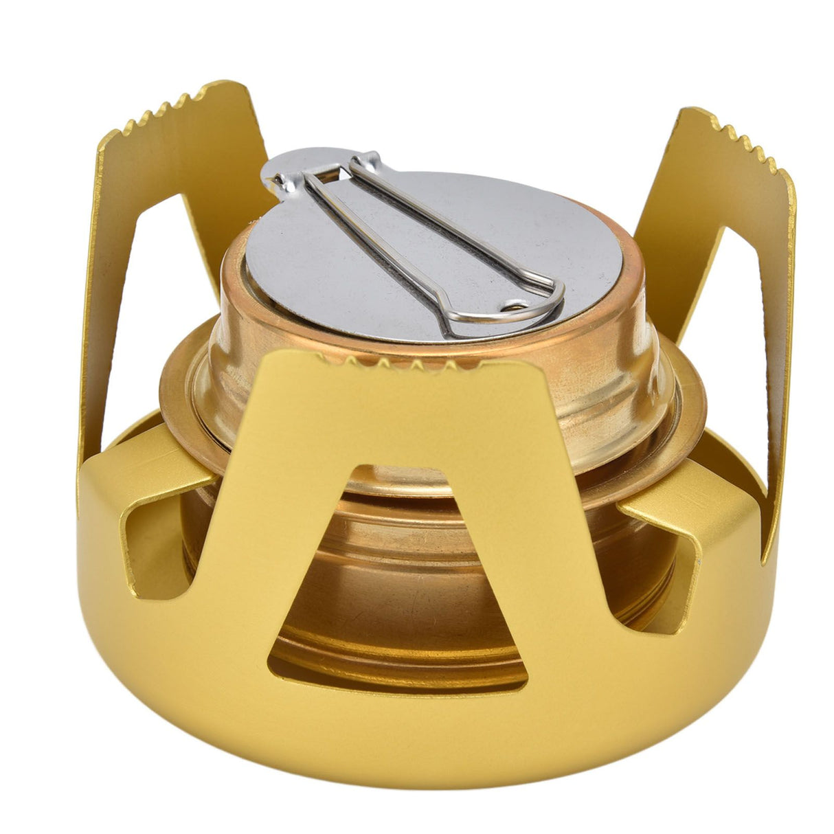 Camping Stove Windproof Vaporizable Portable Liquid Spirit Stove with Stand for Outdoor CampingYellow
