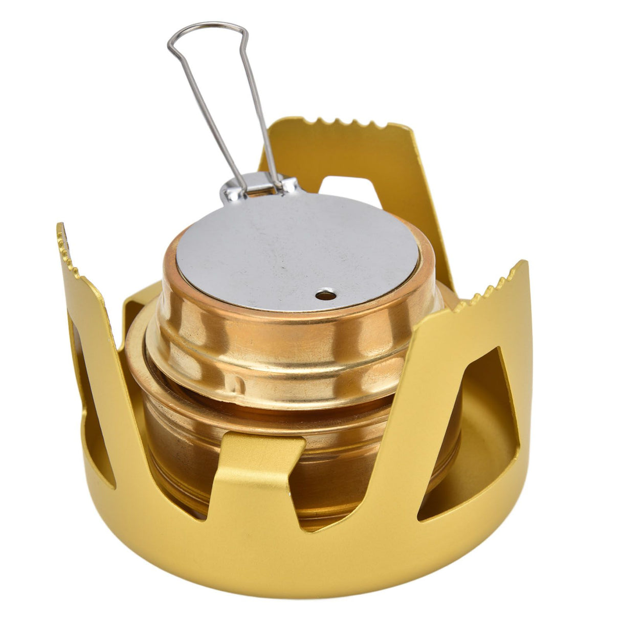 Camping Stove Windproof Vaporizable Portable Liquid Spirit Stove with Stand for Outdoor CampingYellow