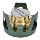 Camping Stove Windproof Vaporizable Portable Liquid Spirit Stove with Stand for Outdoor CampingGreen