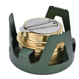 Camping Stove Windproof Vaporizable Portable Liquid Spirit Stove with Stand for Outdoor CampingGreen