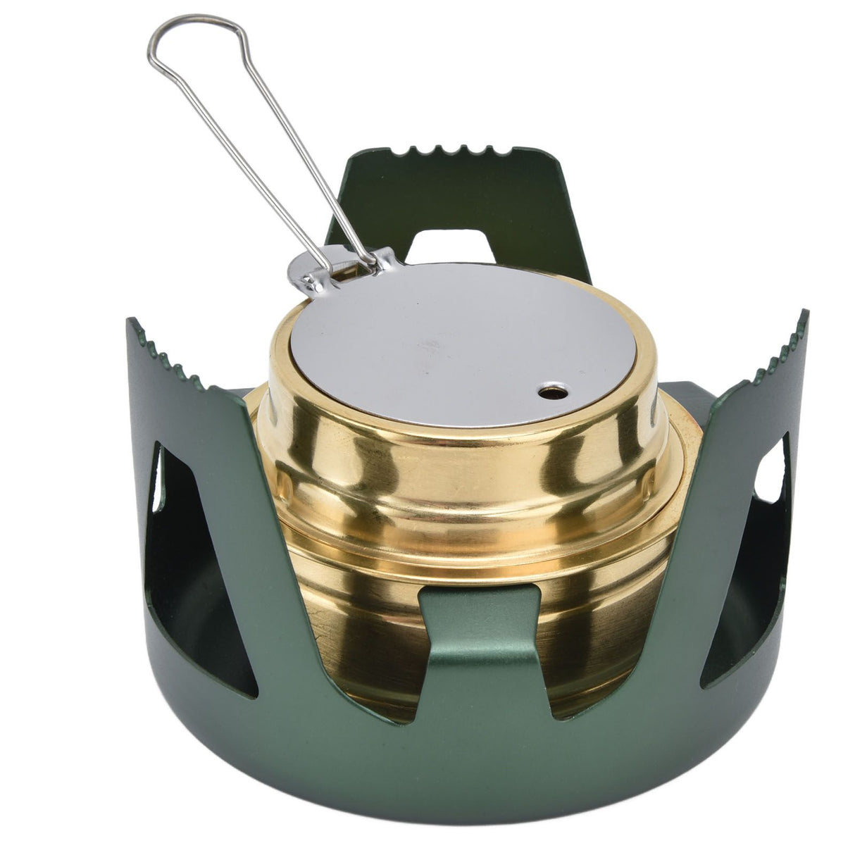 Camping Stove Windproof Vaporizable Portable Liquid Spirit Stove with Stand for Outdoor CampingGreen