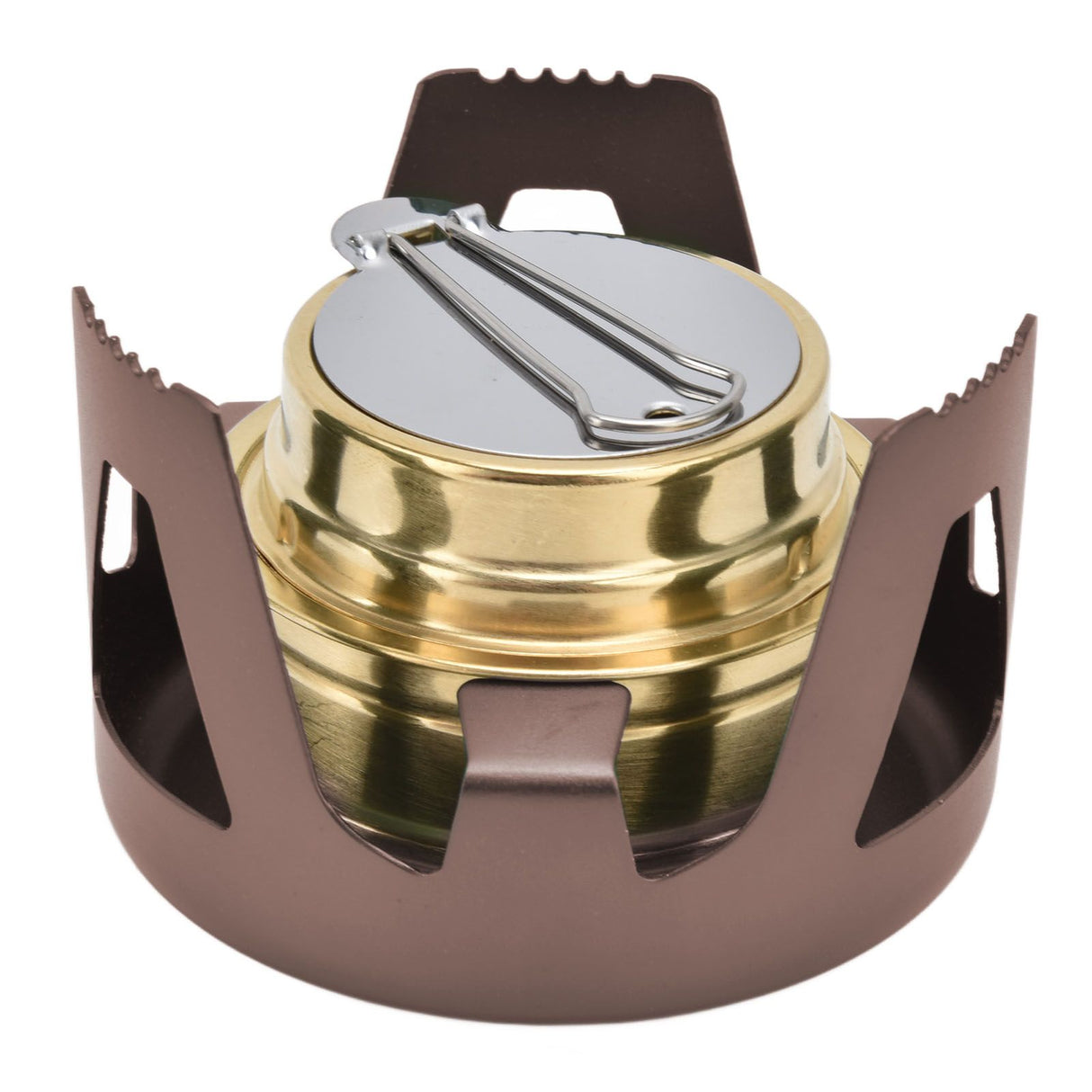 Camping Stove Windproof Vaporizable Portable Liquid Spirit Stove with Stand for Outdoor CampingBrown