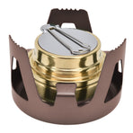 Camping Stove Windproof Vaporizable Portable Liquid Spirit Stove with Stand for Outdoor CampingBrown
