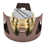 Camping Stove Windproof Vaporizable Portable Liquid Spirit Stove with Stand for Outdoor CampingBrown - Side View