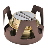 Camping Stove Windproof Vaporizable Portable Liquid Spirit Stove with Stand for Outdoor CampingBrown - Top-Down View
