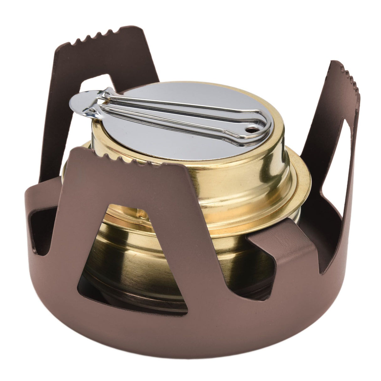 Camping Stove Windproof Vaporizable Portable Liquid Spirit Stove with Stand for Outdoor CampingBrown