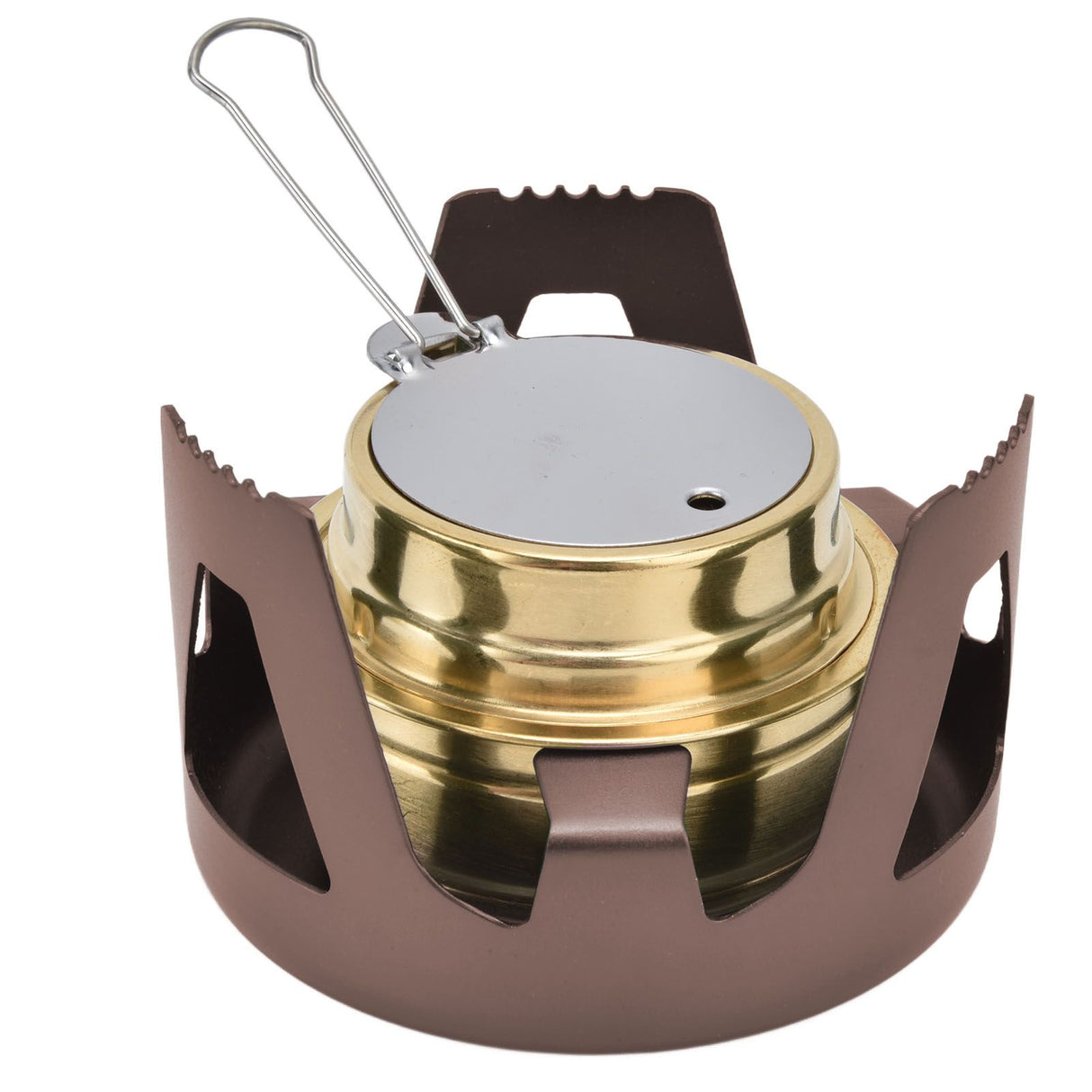 Camping Stove Windproof Vaporizable Portable Liquid Spirit Stove with Stand for Outdoor CampingBrown