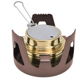 Camping Stove Windproof Vaporizable Portable Liquid Spirit Stove with Stand for Outdoor CampingBrown - Close-Up Angle