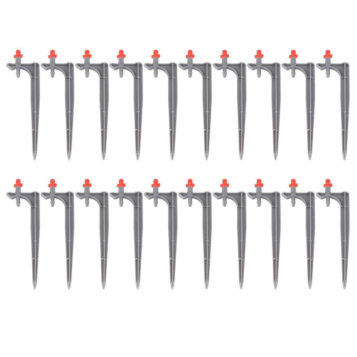 20Pcs/Bag Irrigation Dripper with Ground Insert Fruit Tree Drip Irrigation Emitters for Gardening360 Degree (Red)