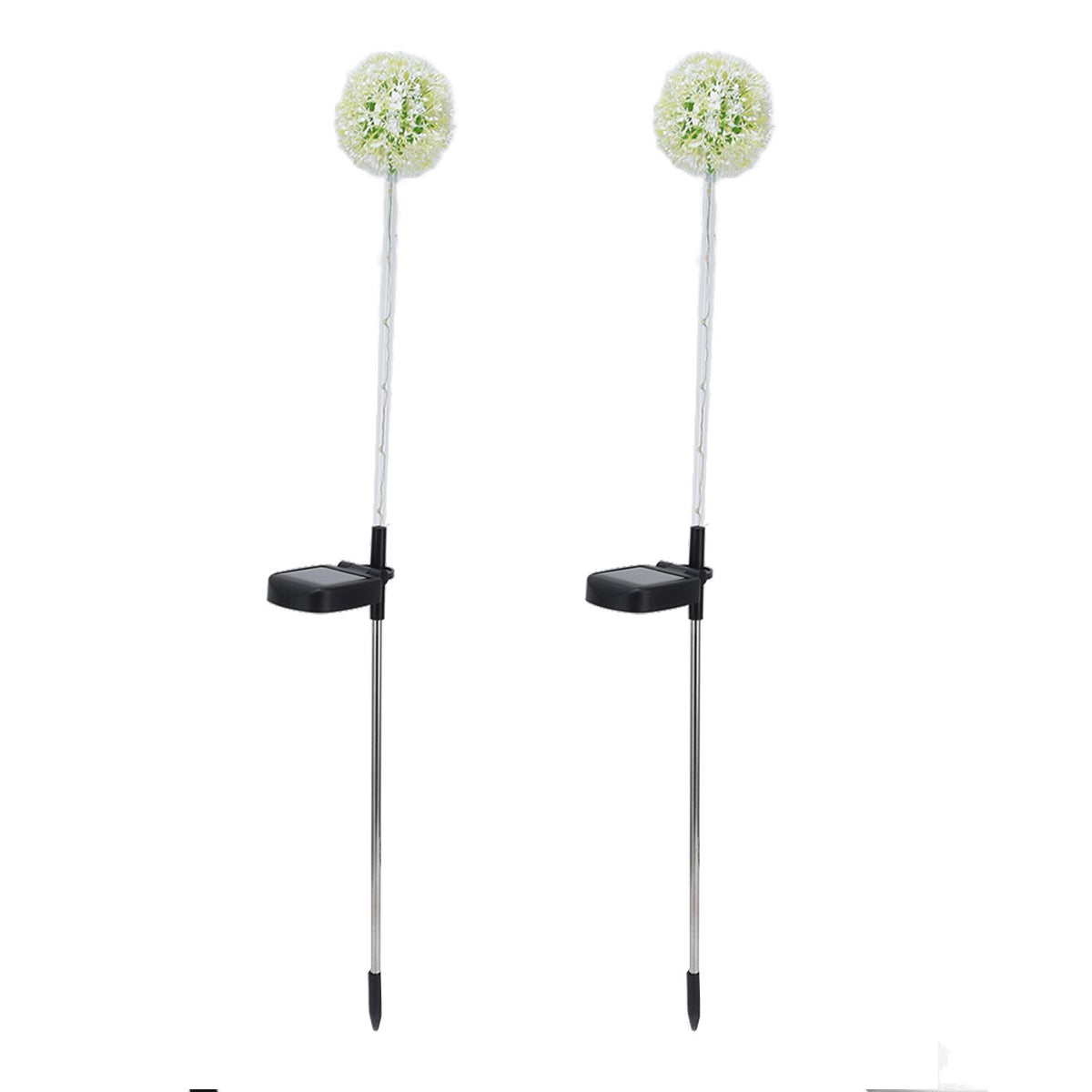2set Solar Dandelions Garden Lights 6LED Colorful Outdoor Lawn Lamp for Patio Yard Balcony6LED White(2pcs)